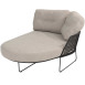 Rhodos chaise lounge left anthracite with 3 cushions